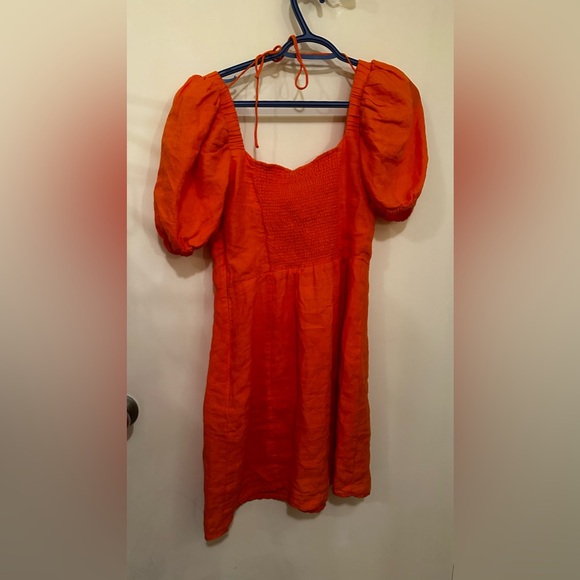 Bow Detail Linen Mini Dress NEW - Picture 8 of 8